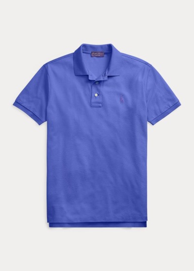 Polos Ralph Lauren Hombre Azules - Custom Slim Fit Piqué - ADXWY2391